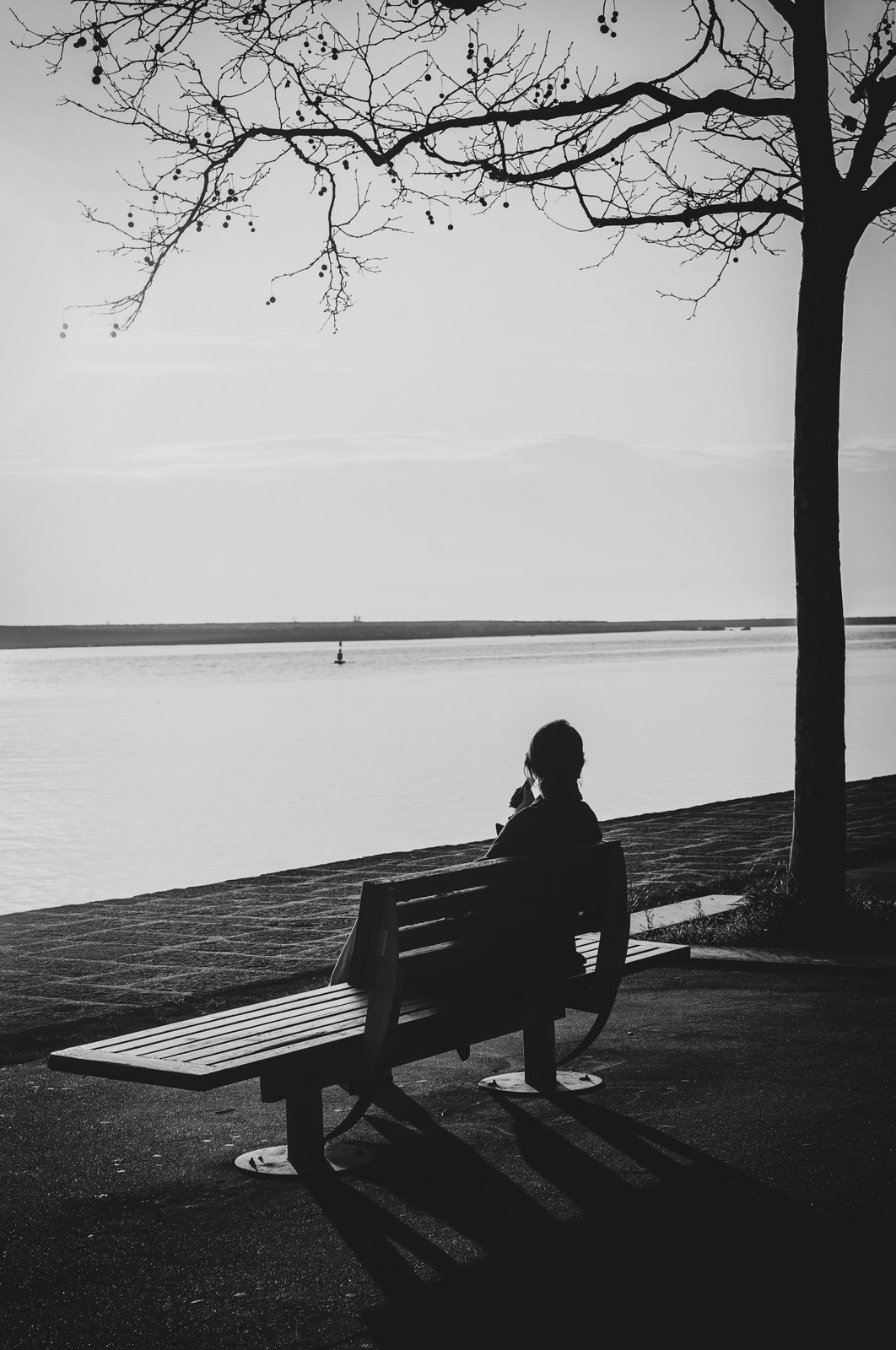 A person sitting alone in quiet reflection